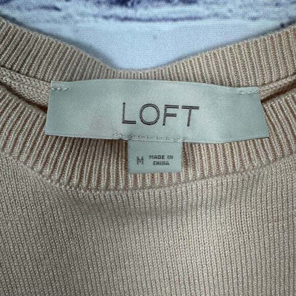 LOFT Light Pink Layered Ruffle Hem Sweater Top - Picture 4 of 5